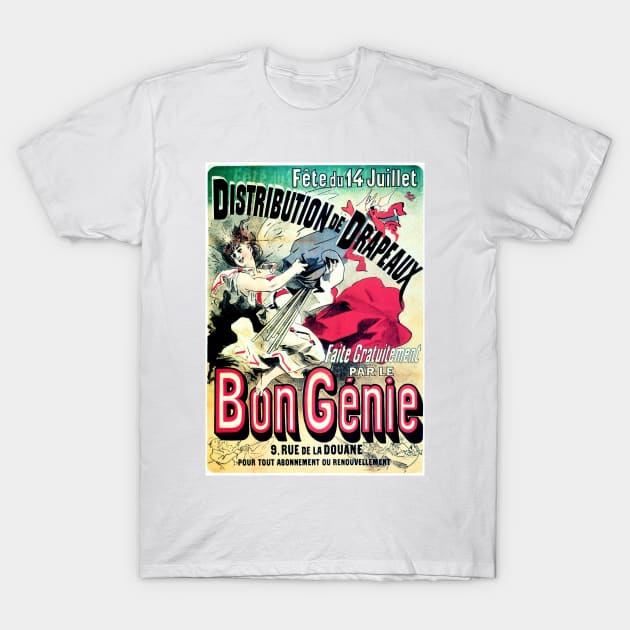 BON GENIE by Jules Cheret French Belle Epoque Vintage Theatre T-Shirt by vintageposters